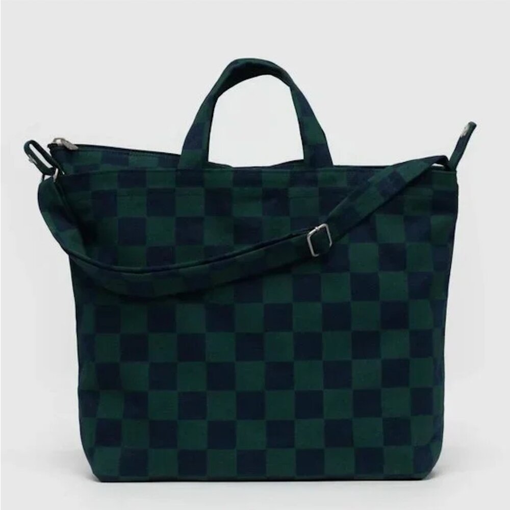 Baggu Horizontal Zip Duck Bag - Navy Green Check